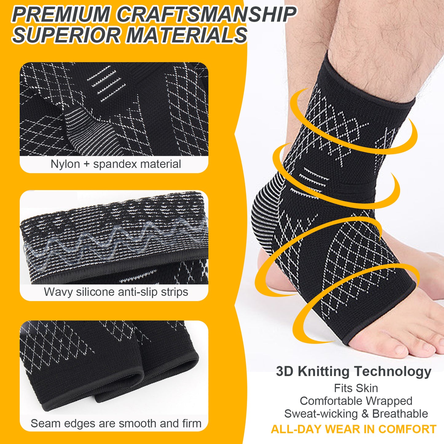 Kolevape 2Pairs Nano Socks 30-40mmhg for Neuropathy