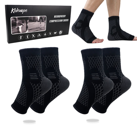 Kolevape 2Pairs Nano Socks 30-40mmhg for Neuropathy