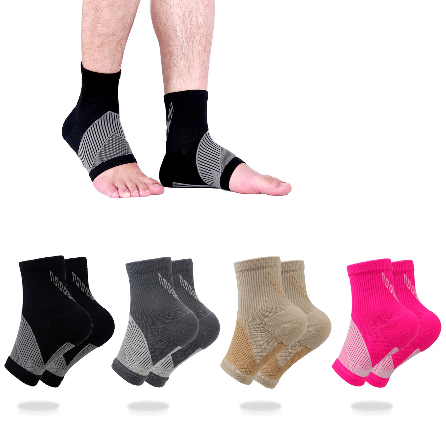 Kolevape 4 Mixed Colors Neuropathy Socks for Women & Men,Nano Socks,Compression Socks