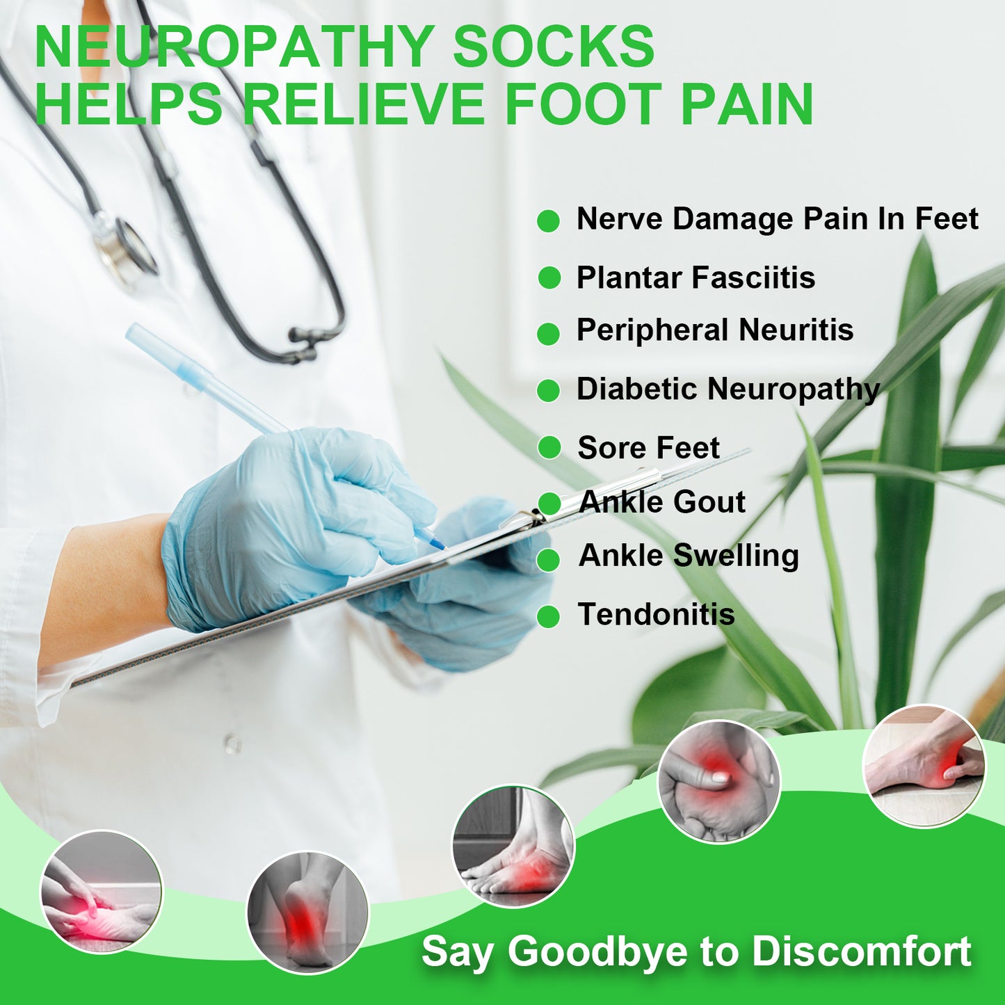 Kolevape 4 Mixed Colors Neuropathy Socks for Women & Men,Nano Socks,Compression Socks