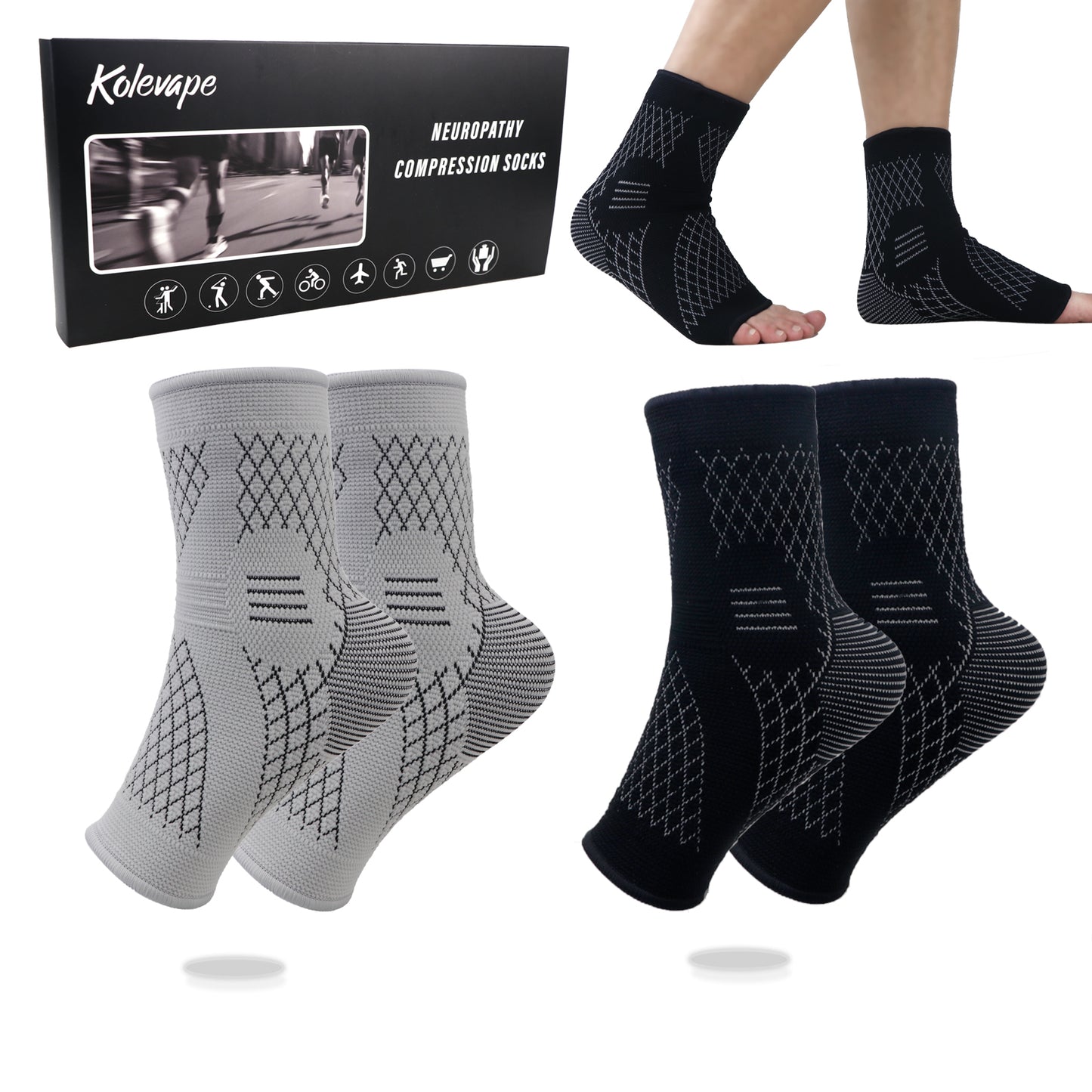 nano socks 30-40mmhg