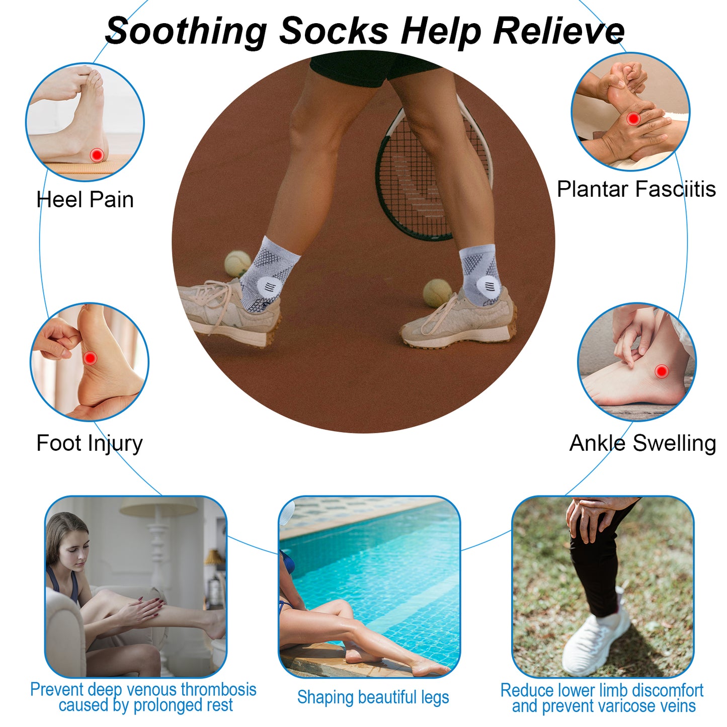 KOLEVAPE Neuropathy Socks for Women & Men,Nano Socks,Compression Socks