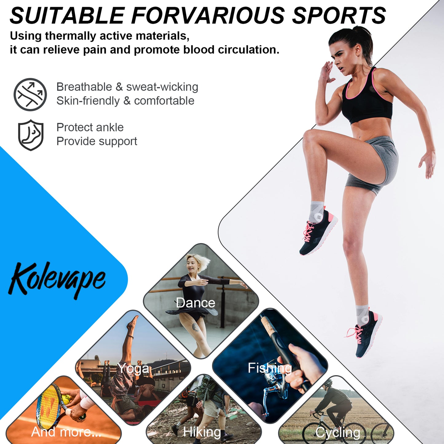 KOLEVAPE Neuropathy Socks for Women & Men,Nano Socks,Compression Socks